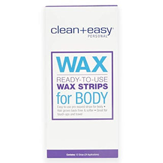 CLEAN & EASY-Ready-To-Use Wax Strips for Body - 12pc-