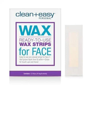 CLEAN & EASY-Ready-To-Use Wax Strips for Face - 12pc-